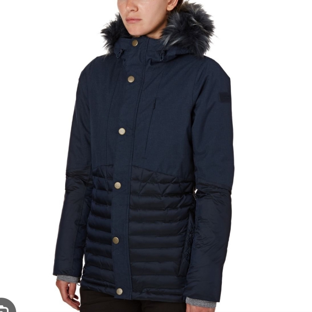O'Neill Women's Finesse Hybrid Winter Puffer Jacket Dark Blue Size Small